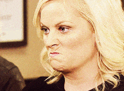 Leslie Knope from TV's Parks and Rec is angy