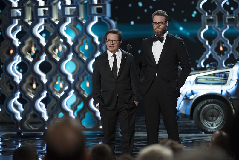 Michael J Fox & Seth Rogen at the 89th Oscars